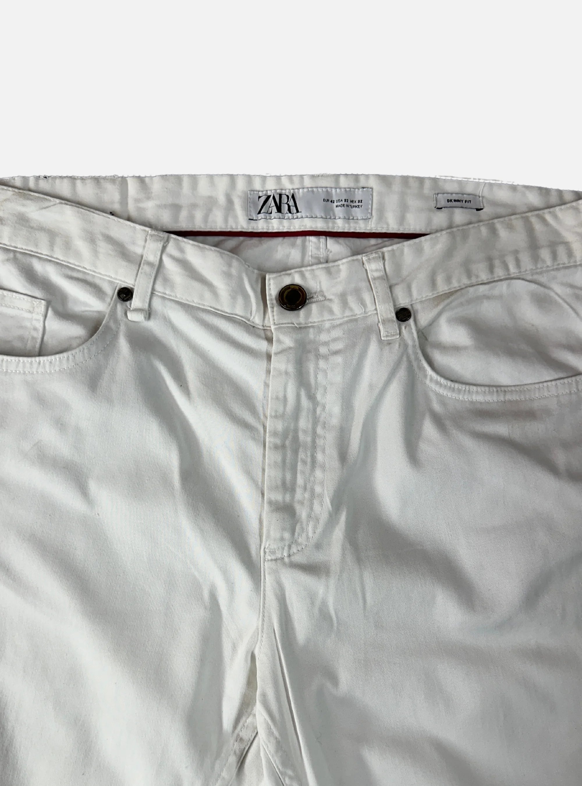 Mens White Cotton Chinos by Zara — 32-34 waist