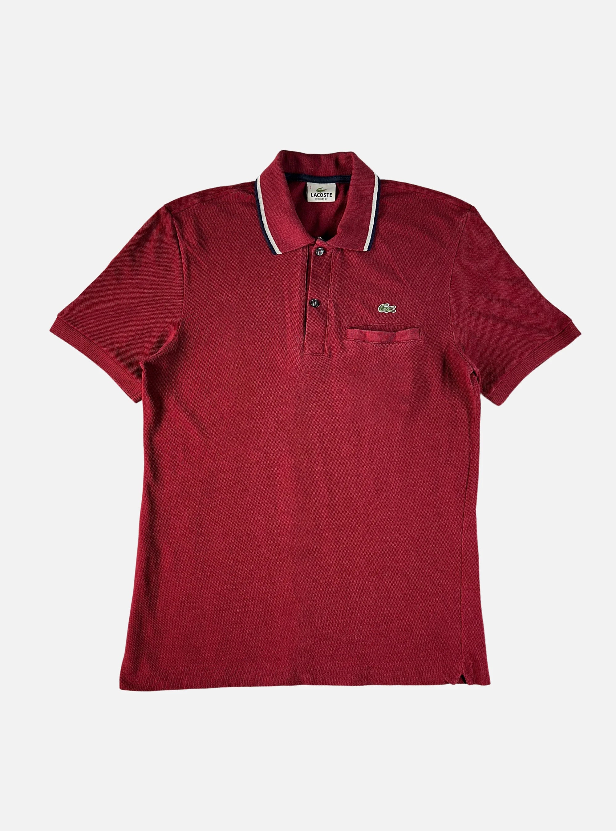 Mens Red Half Sleeves Polo by Lacoste — Small