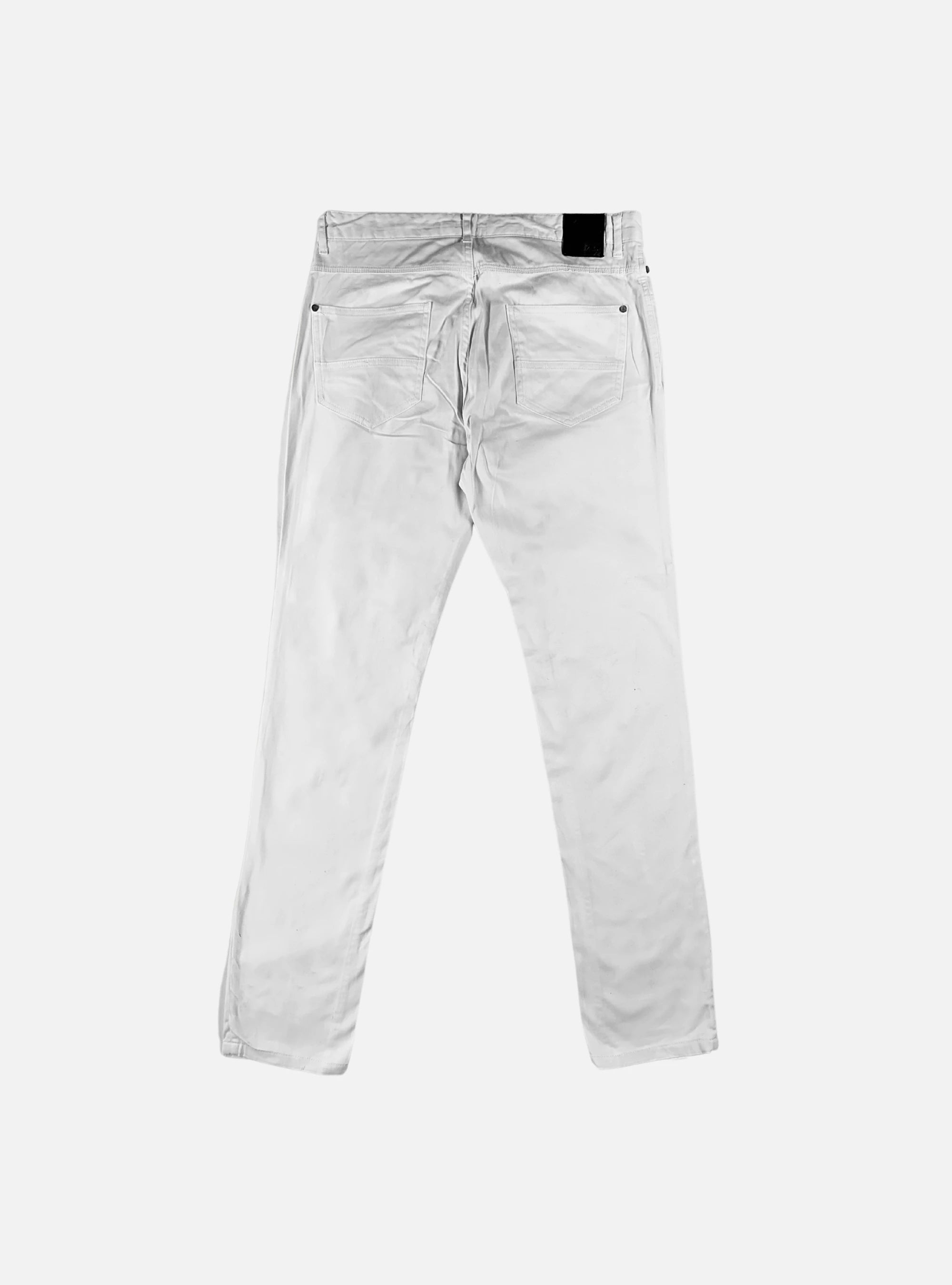 Mens Skinny Fit Chino Trouser White by ZARA — 34-36 waist