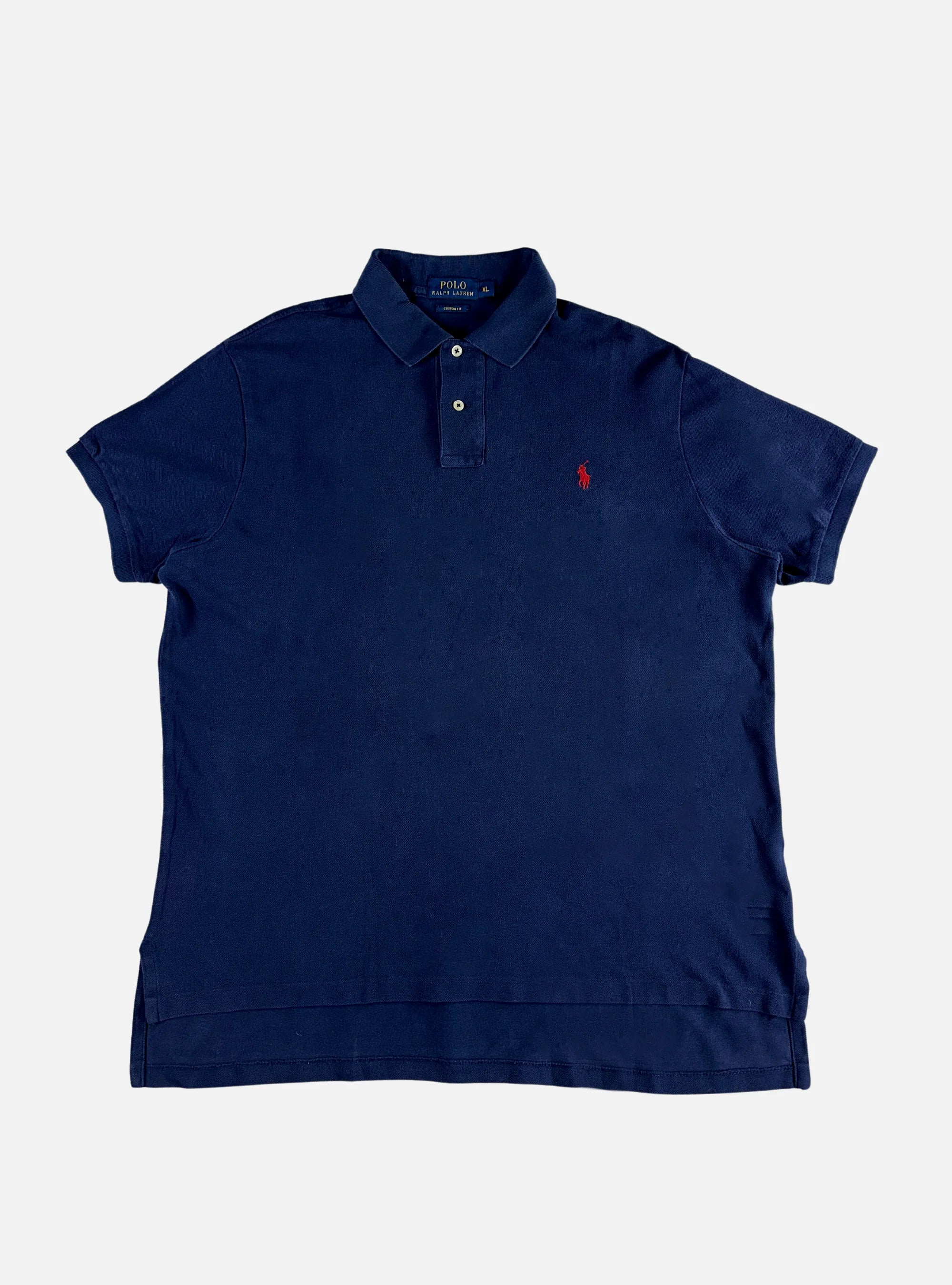 Mens Half-Sleeves Navy Blue Polo by Ralph Lauren — Large