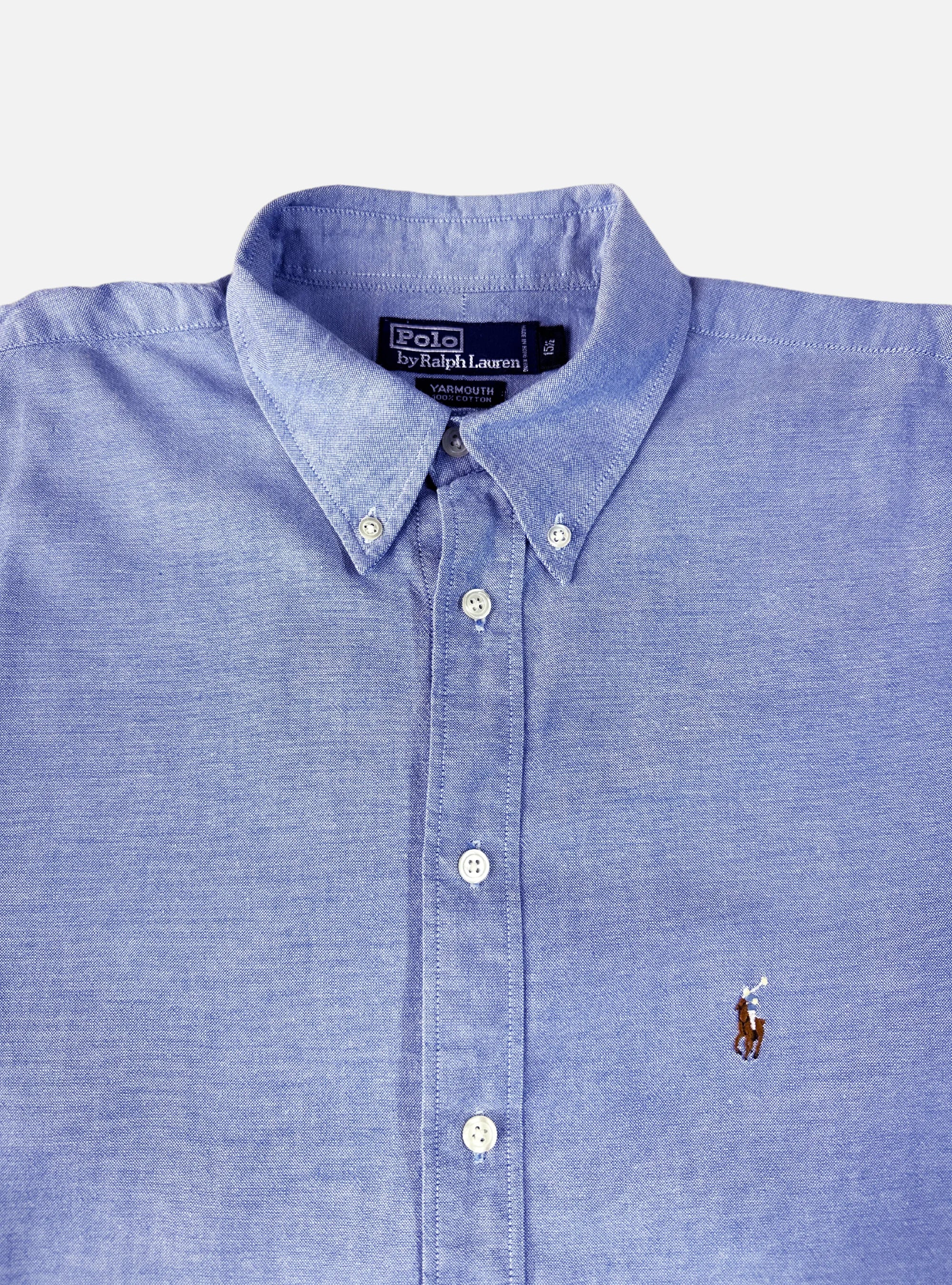 Mens Blue Button Down Oxford Shirt by Ralph Lauren — Large