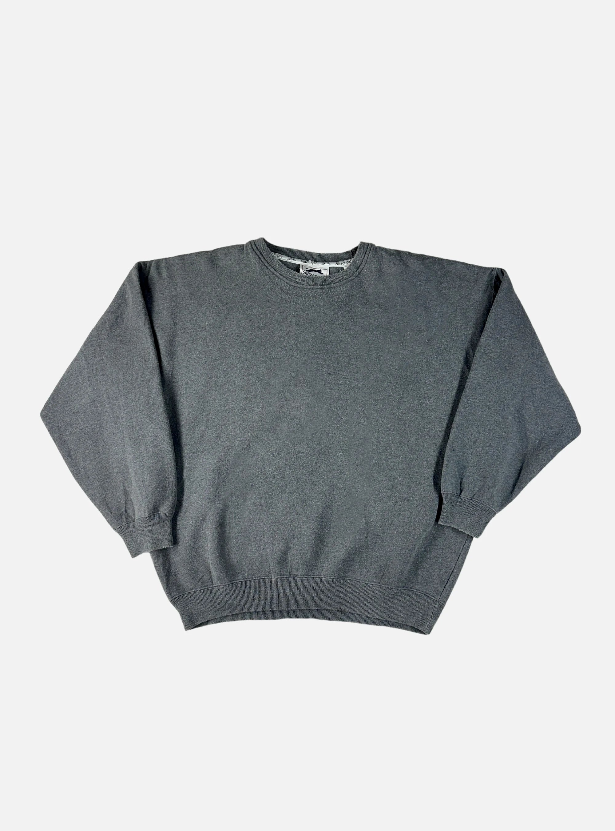 Mens Oversized Drop Shoulder Crewneck Sweatshirt Grey by Slazenger — Large