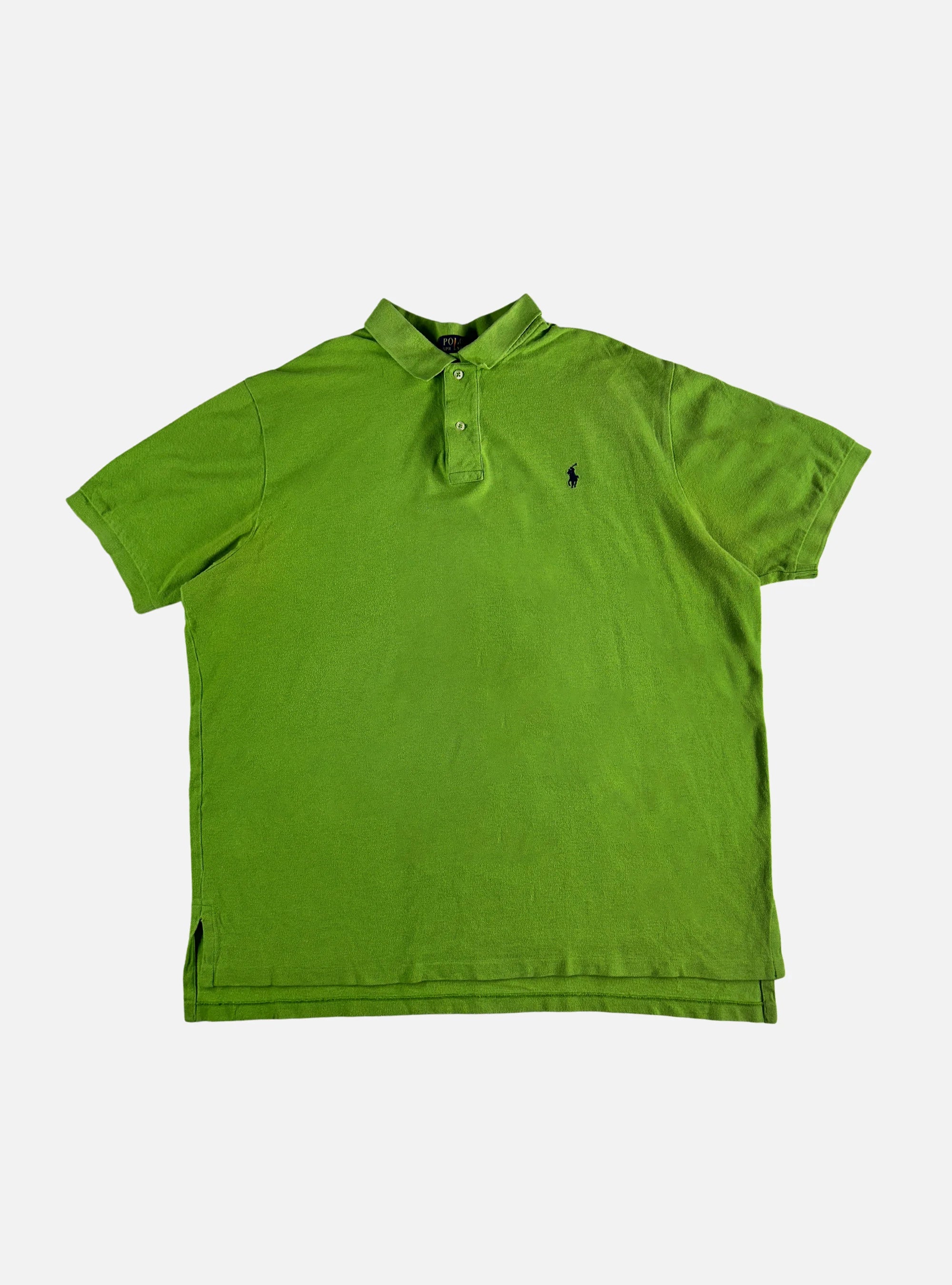 Mens Half-Sleeves Parrot Green Polo by Ralph Lauren — XL