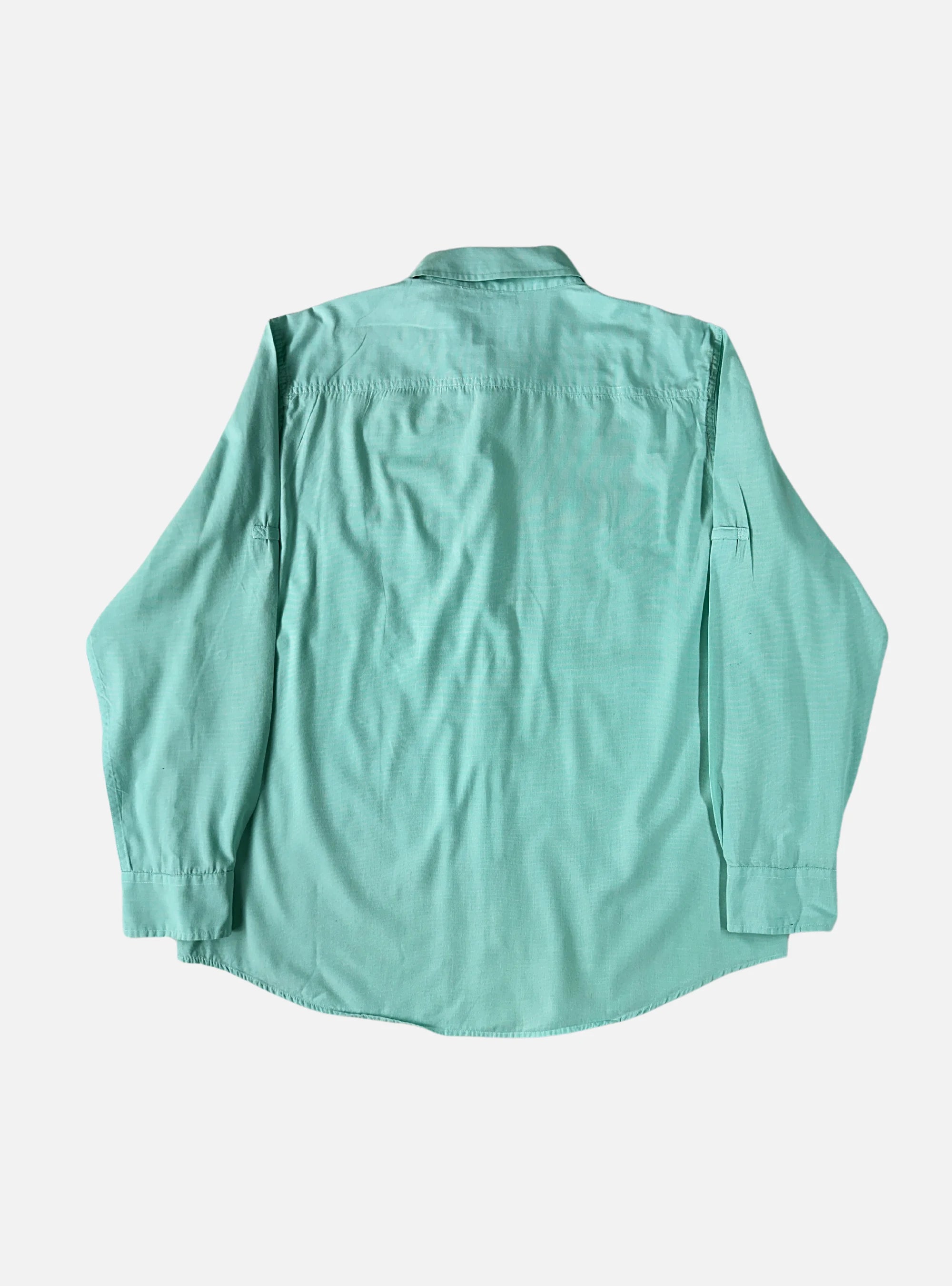 Mens Cyan Button Up Shirt by CHAPS by Ralph Lauren — Large