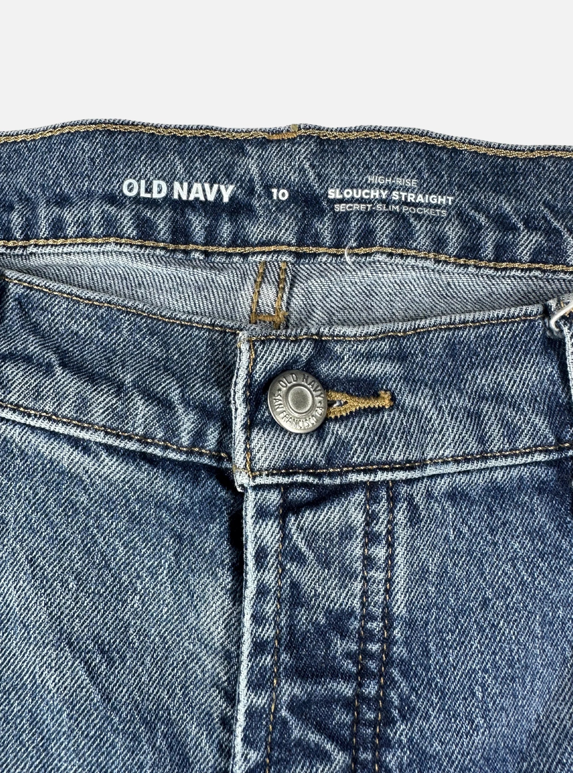 Mens High-Rise Slouchy Straight Fit Denim Jeans by Old Navy —  32-34 waist