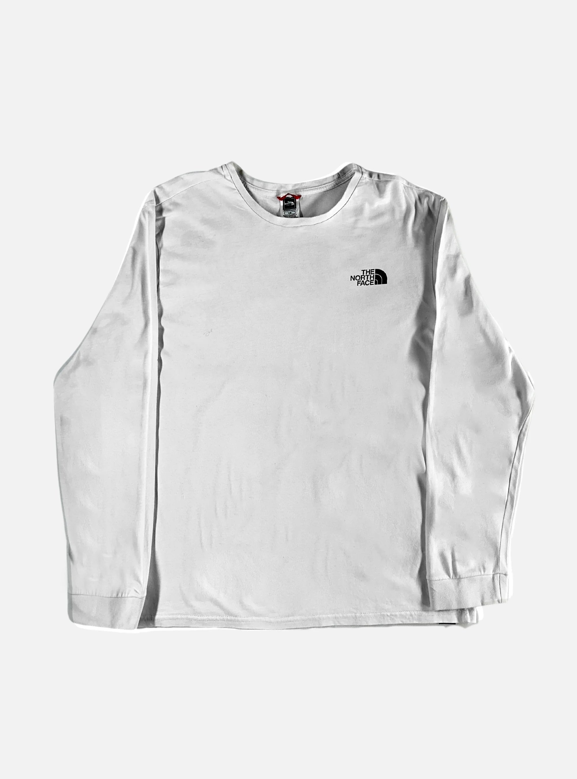 Mens White Full Sleeves Crew Neck T-Shirt by The North Face — Medium