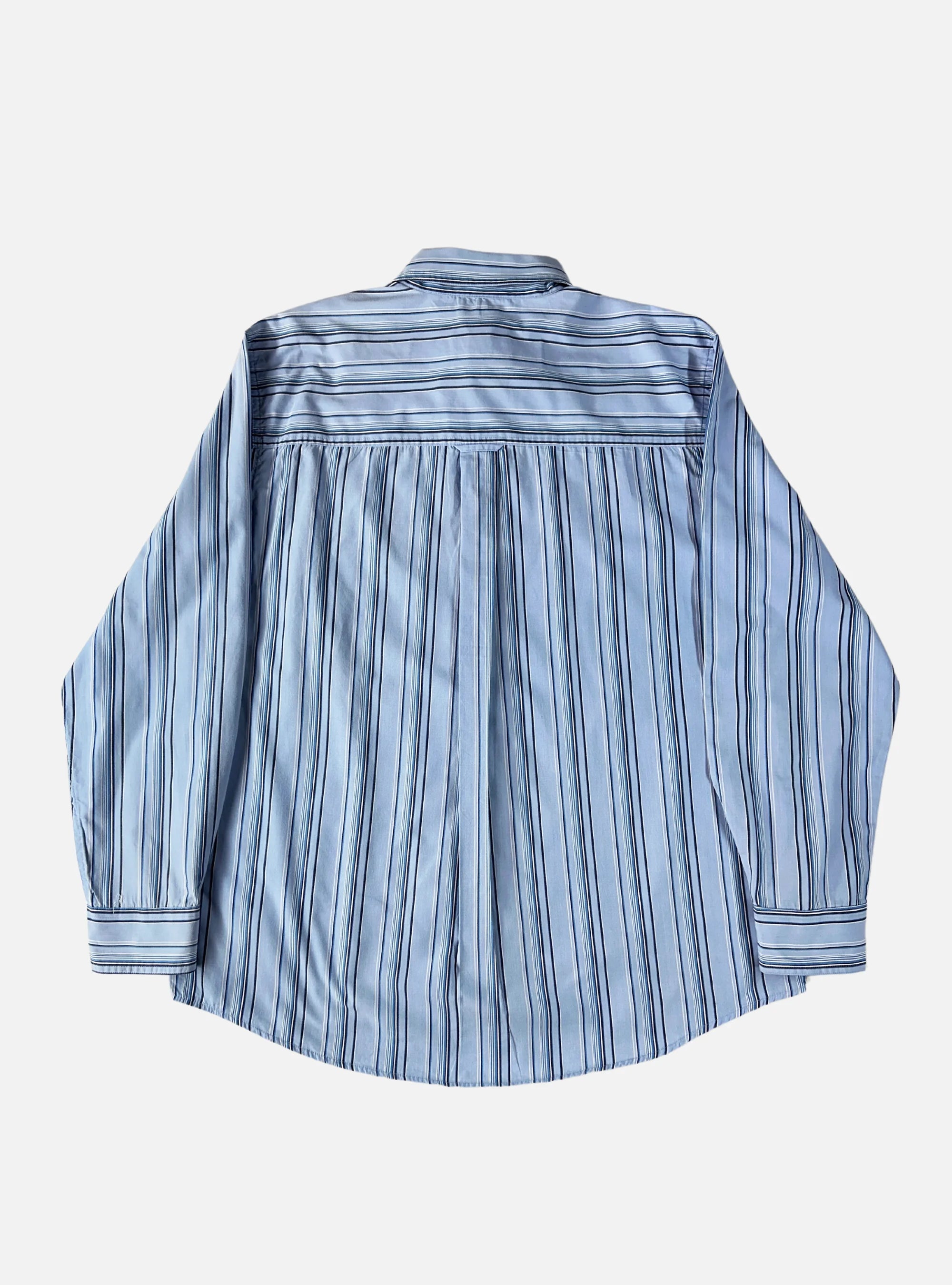 Mens Blue/Black Stripes Button Down Shirt by CHAPS by Ralph Lauren — Large