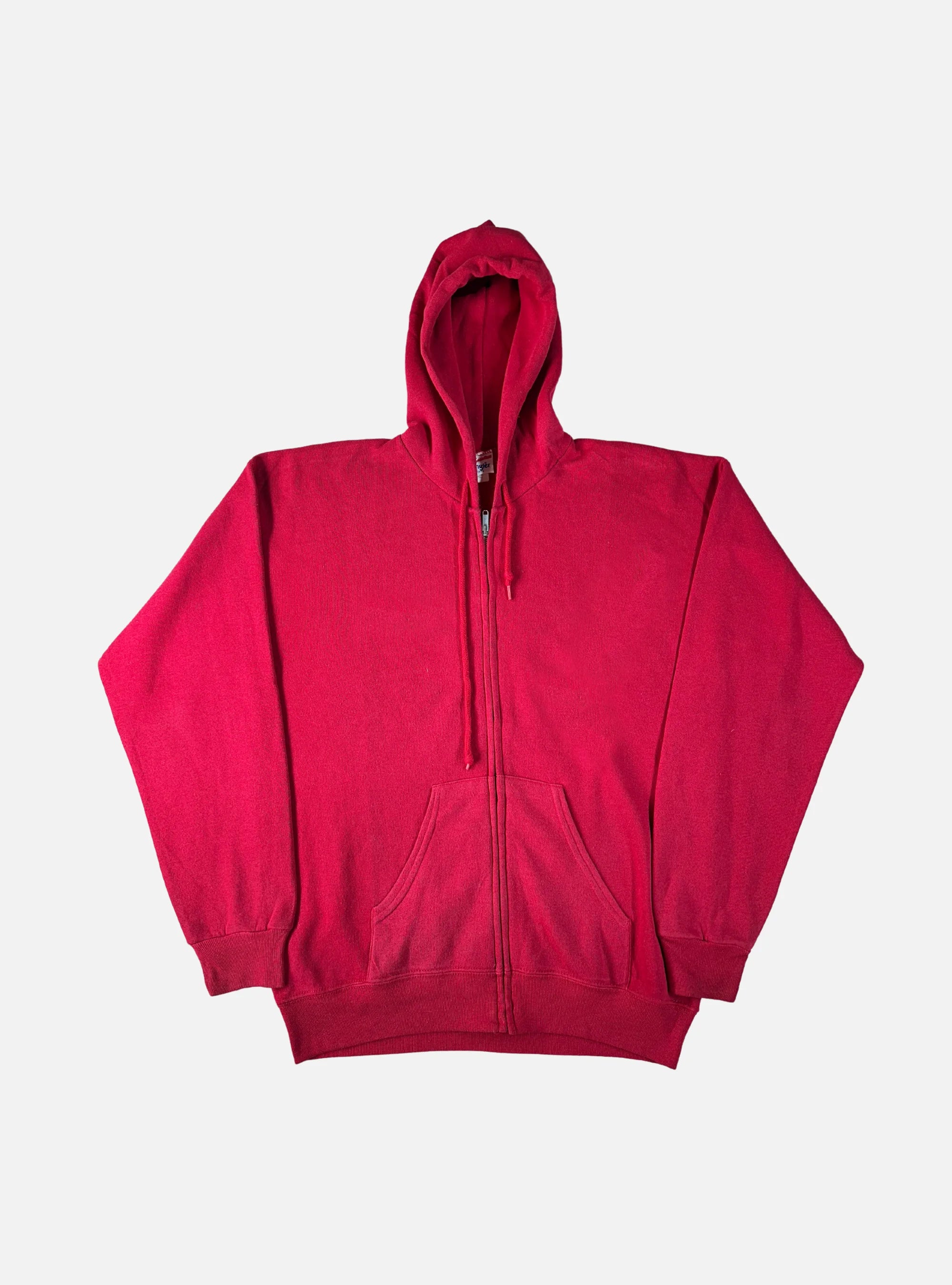 Mens Pullover Zipper Hoodie Red by Wrangler — Large