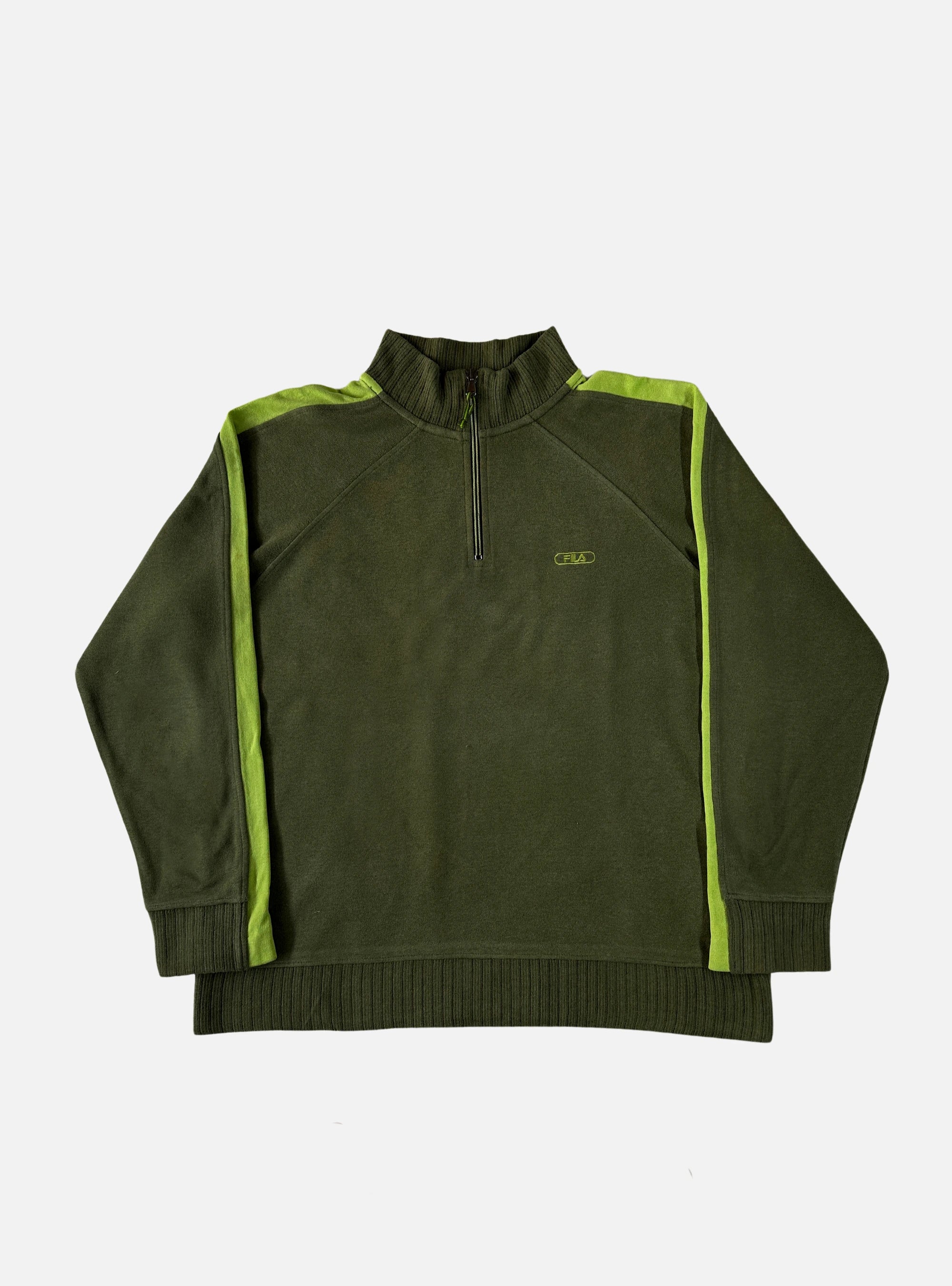 Mens Green Quarter Zipper by Fila — Large