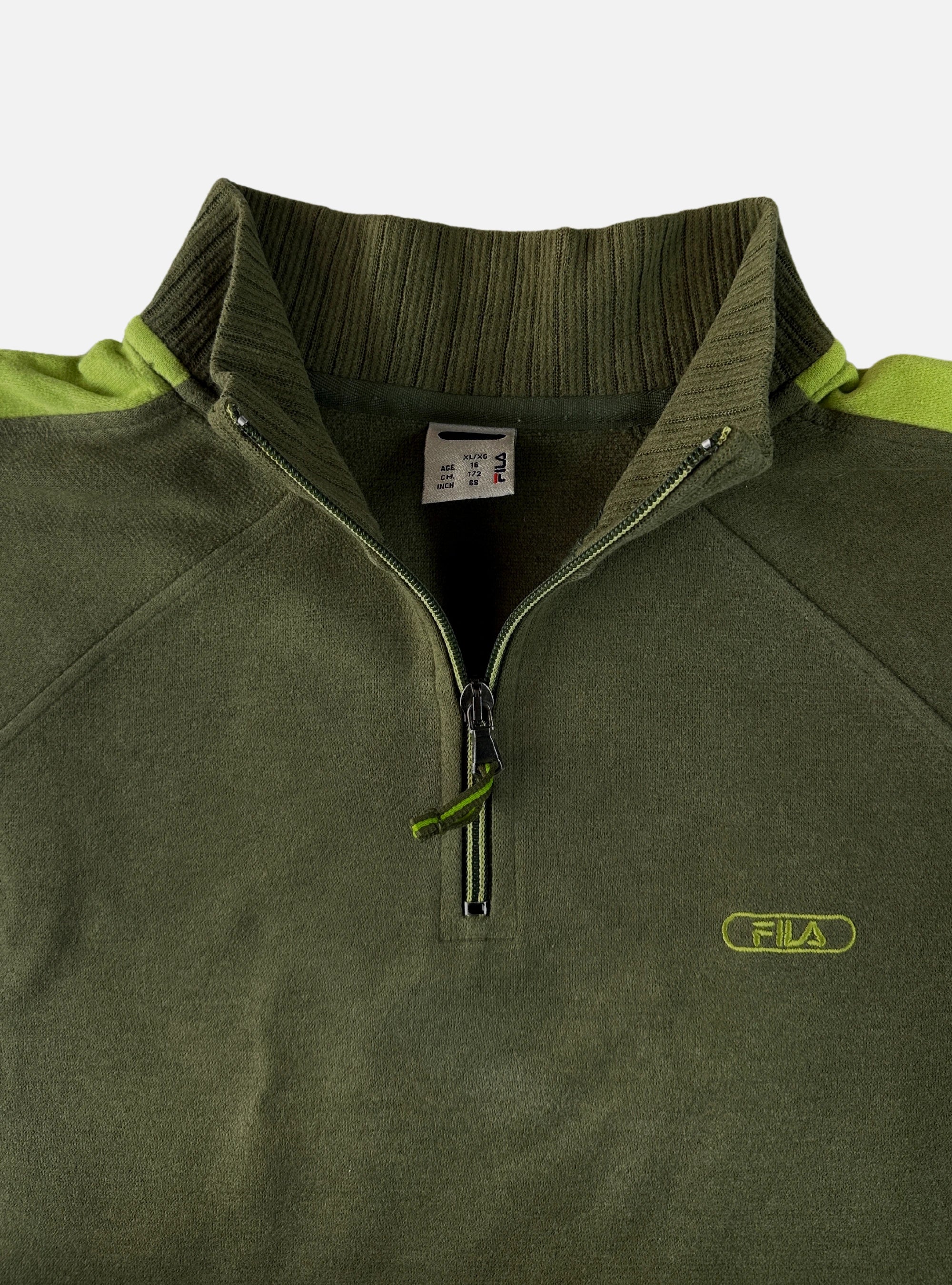 Mens Green Quarter Zipper by Fila — Large