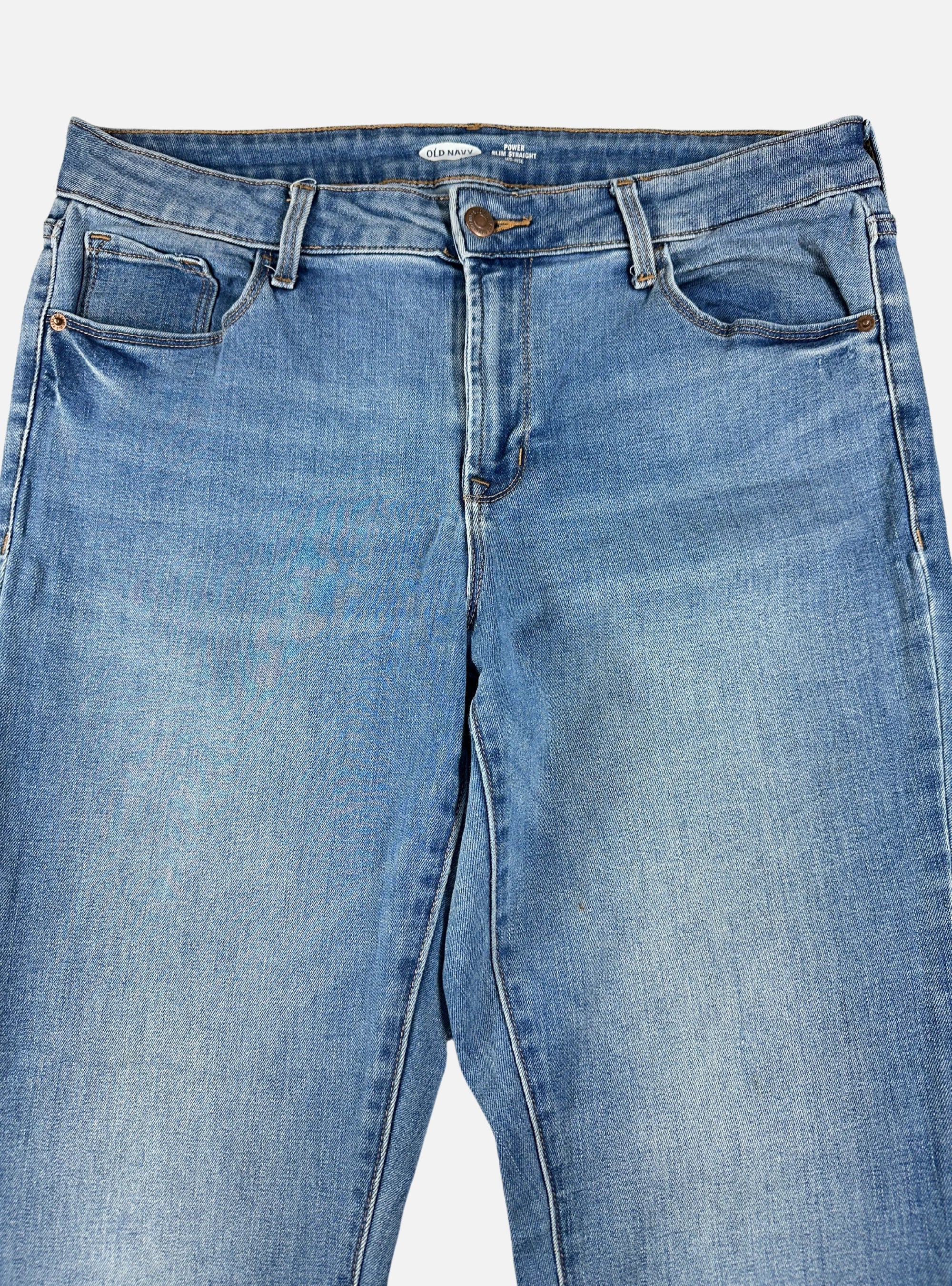 Mens Mid-Rise Power Slim Fit Light Blue Denims Jeans by Old Navy —  34 waist