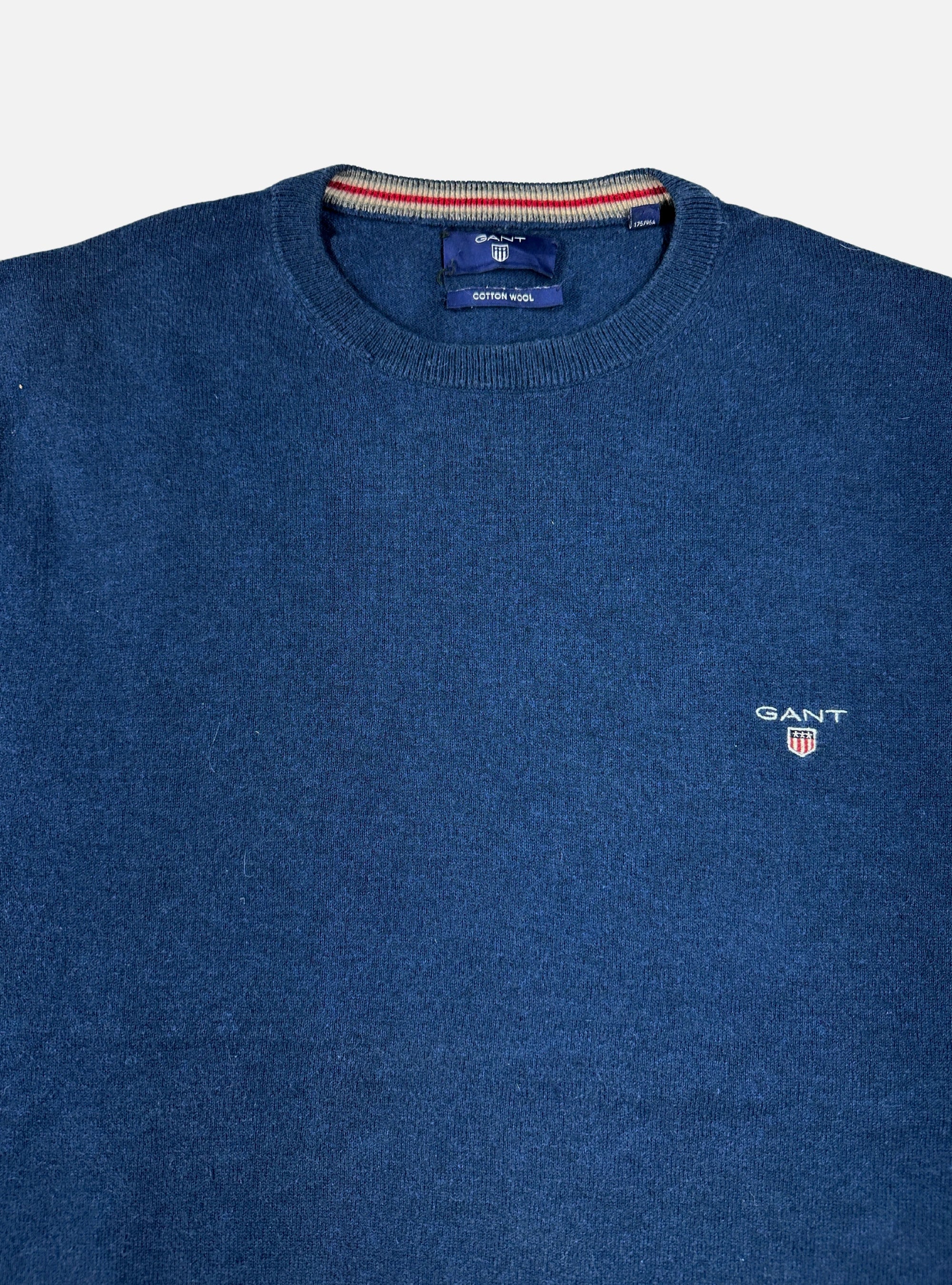 Mens Crew Neck Sweater Blue by GANT — Medium