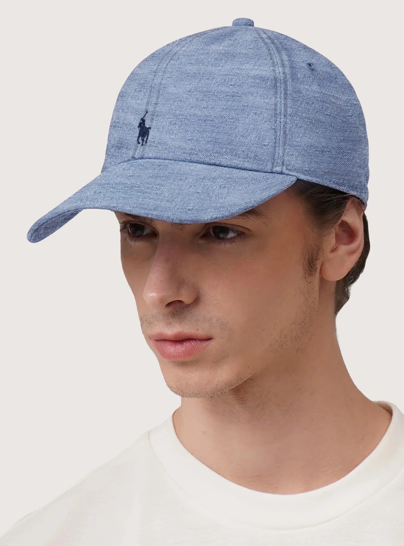 Unisex Brand New Pony Embroidered Sport Cap in Light Wash by Ralph Lauren