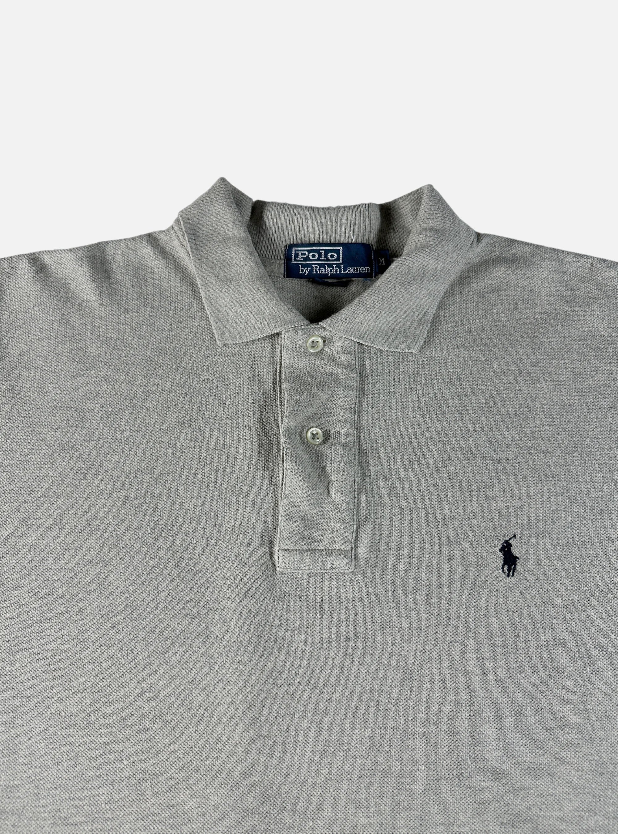 Mens Grey Half Sleeves Polo by Ralph Lauren — Large